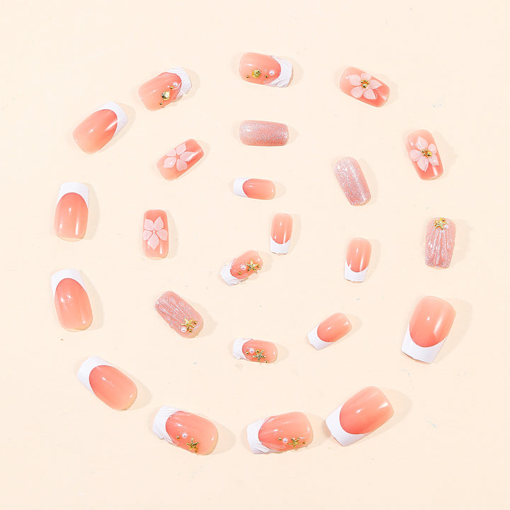 Artistic Floral Acrylic Nail Art Bowlift