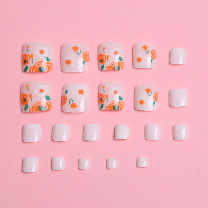 Floral Design Press-On Nail Set Bowlift
