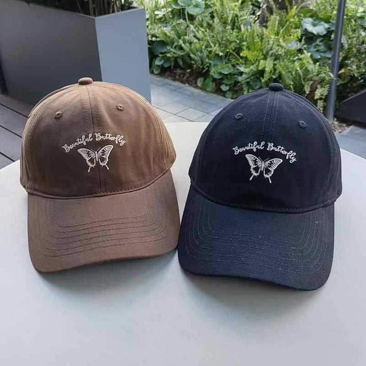 Women's Embroidered Butterfly Cap Bowlift