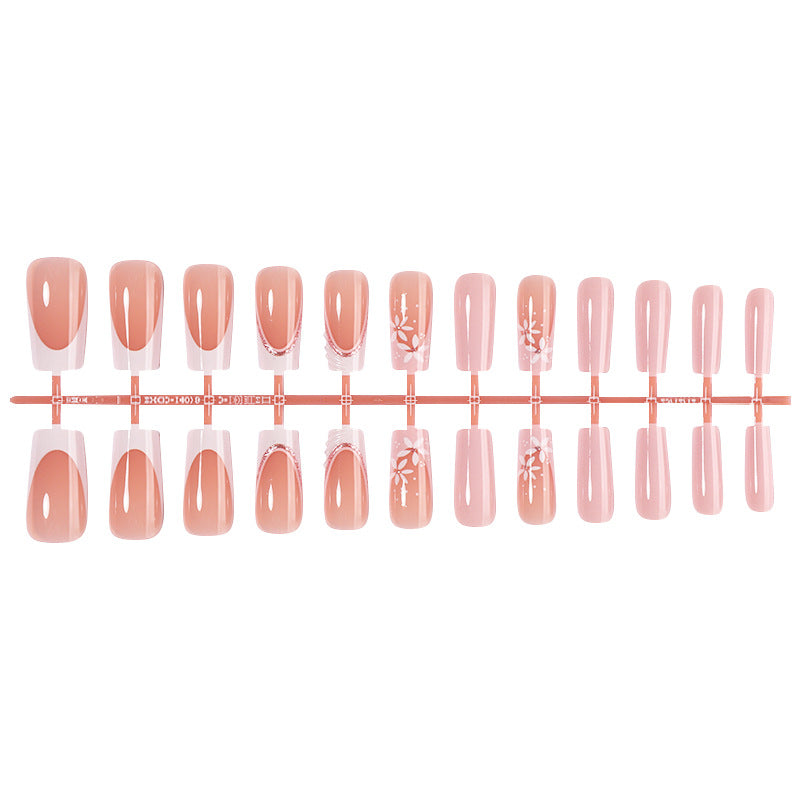 Decorative Press-On Nail Art Set with Floral Designs Bowlift