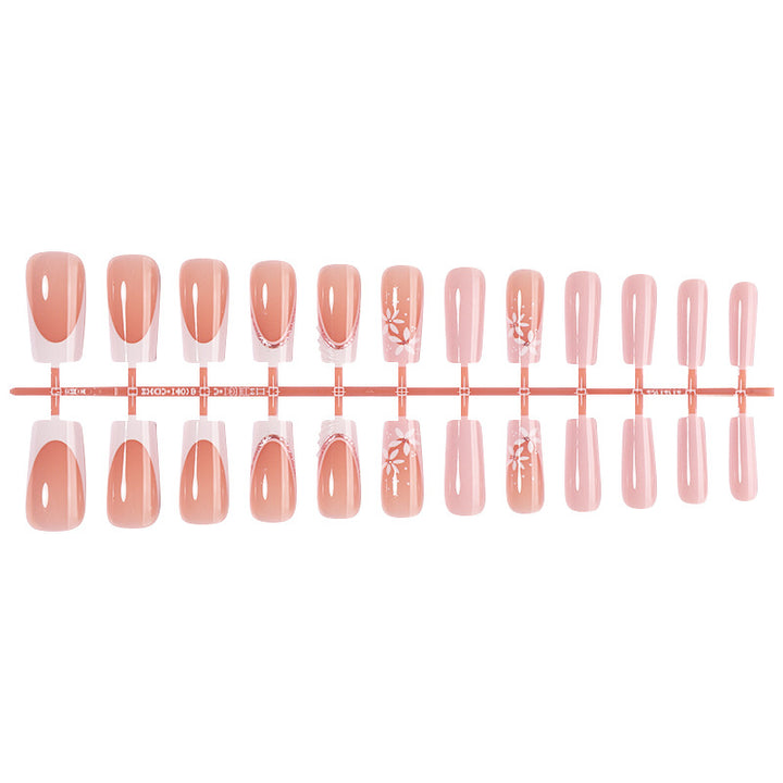 Decorative Press-On Nail Art Set with Floral Designs Bowlift
