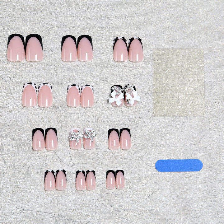Acrylic nail set with glamorous starlights and elegant embellishments Bowlift