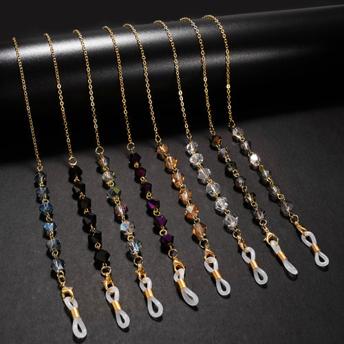 Elegant Crystal-Studded Eyewear Chain Bowlift