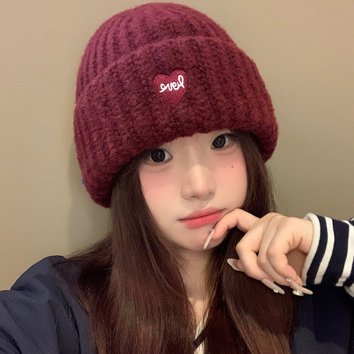 Cozy Knitted Love Patch Beanie