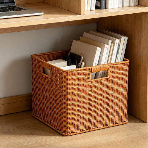 Rectangular Woven Storage Bin Bowlift