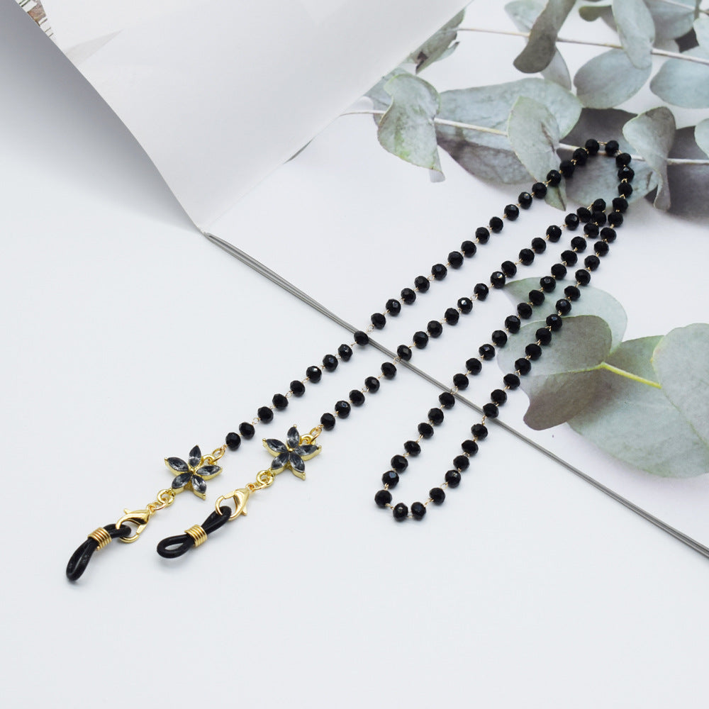 Elegant Floral-Accented Eyewear Chain Bowlift