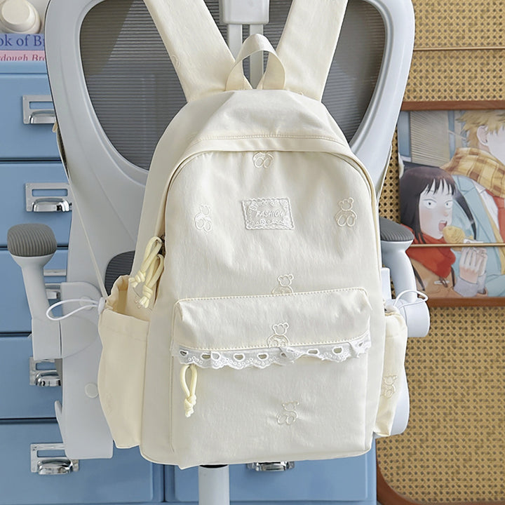 Charming Embroidered Backpack Bowlift