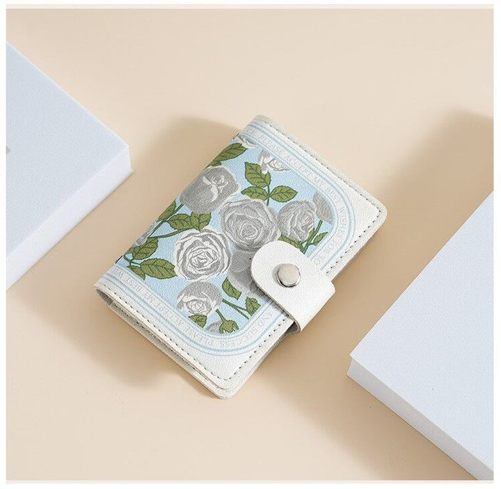 Elegant Rose Print Wallet Bowlift