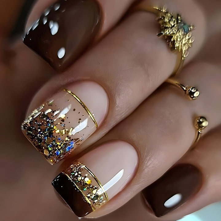 Glittering French Tip Nail Art Set Bowlift