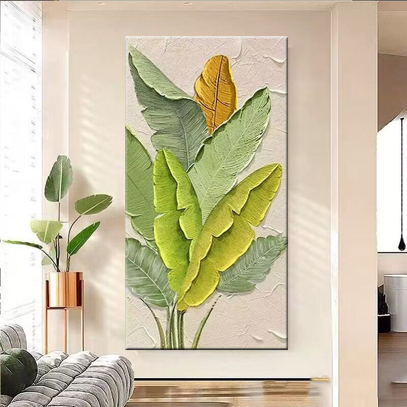 Textured Leaf Canvas Wall Art