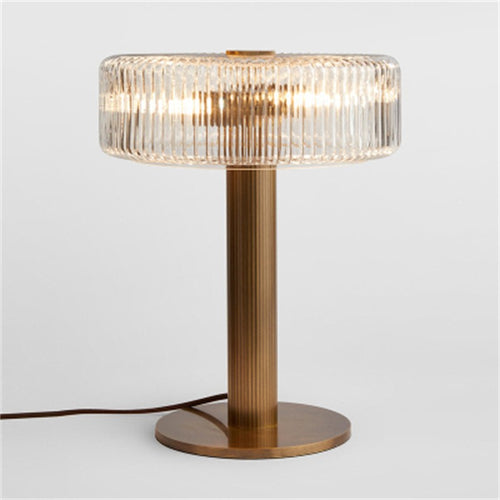 Modern Glass Table Lamp with Decorative Metal Base