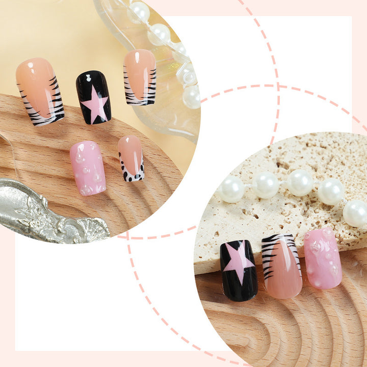 Decorative Press-On Nail Art Set with Trendy Patterns Bowlift