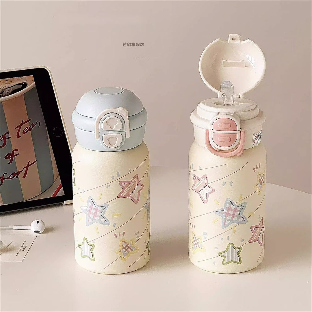 Ladies Insulated Drinking Bottle with Secure Click Closure and Charming Animal Design Bowlift
