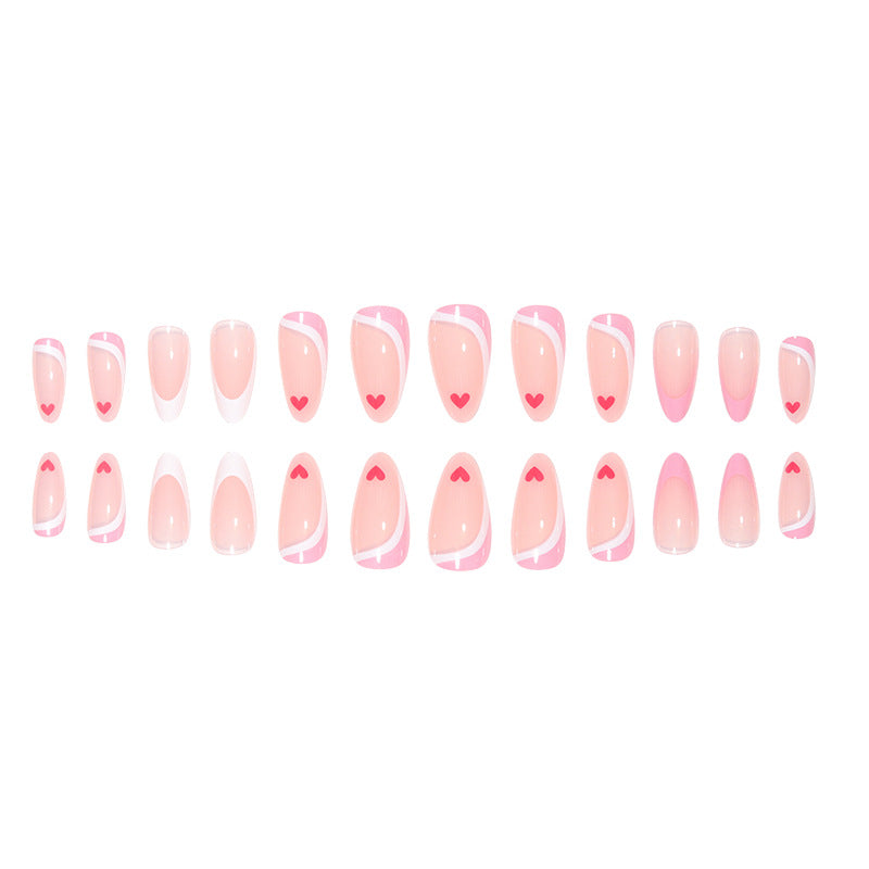 Artistic Heart-Embellished Nail Design Bowlift