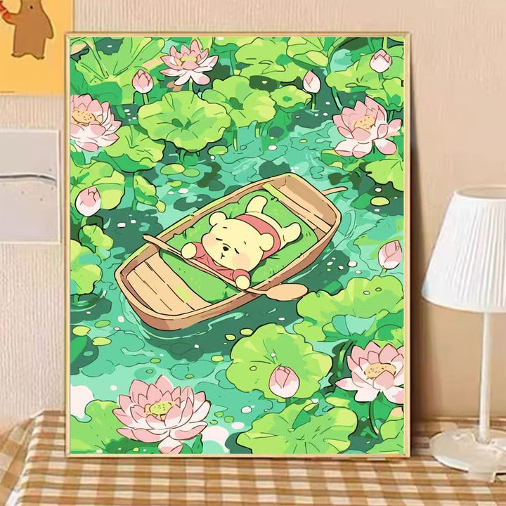 Playful Bear Illustration Canvas Art Bowlift