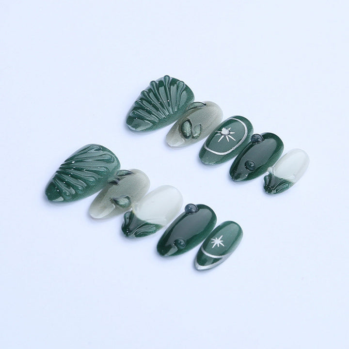 Artificial nails with botanical motifs Bowlift