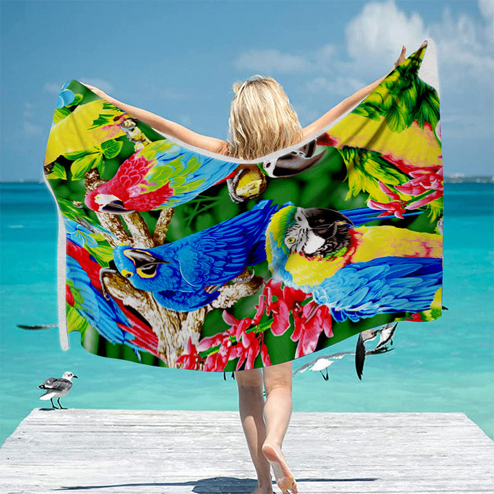 Beach towel with vibrant tropical motif Bowlift