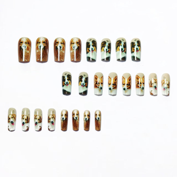 Artificial Nails in Charming Dog Lover Design Bowlift