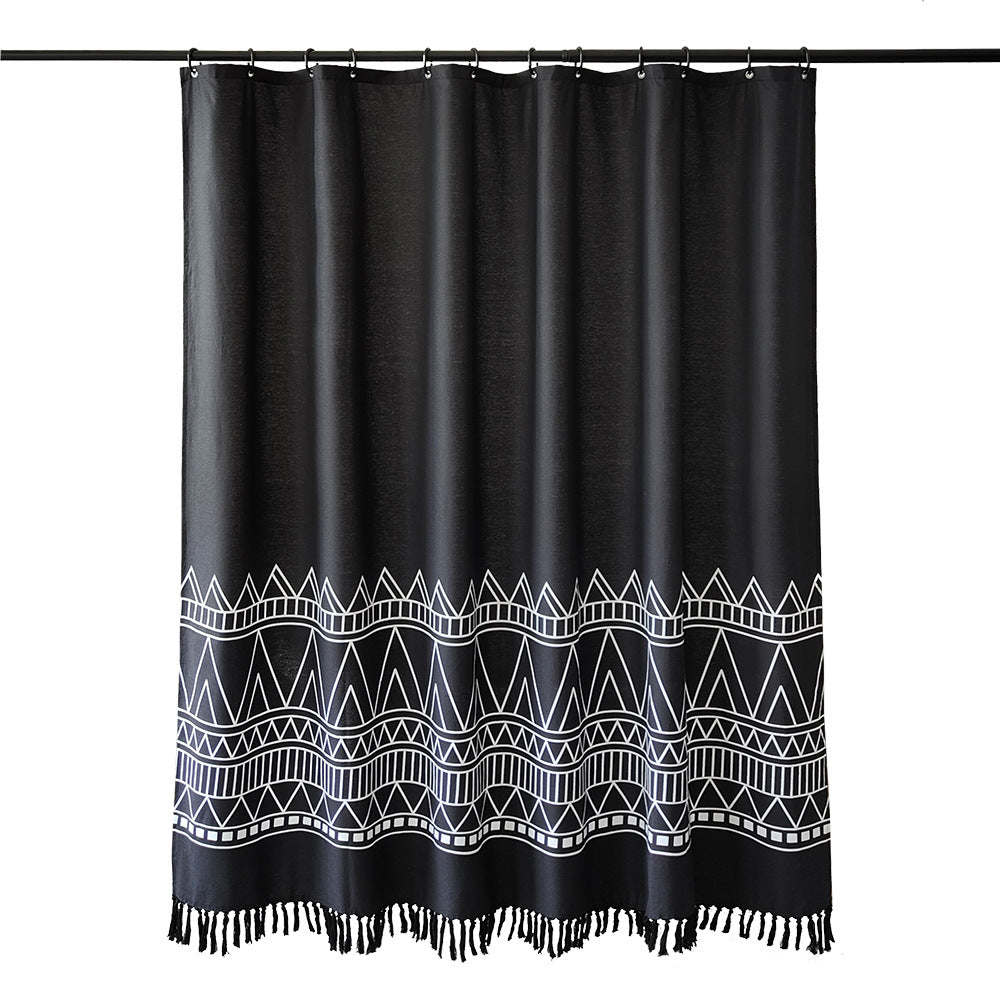 Geometric Fringe Shower Curtain Bowlift