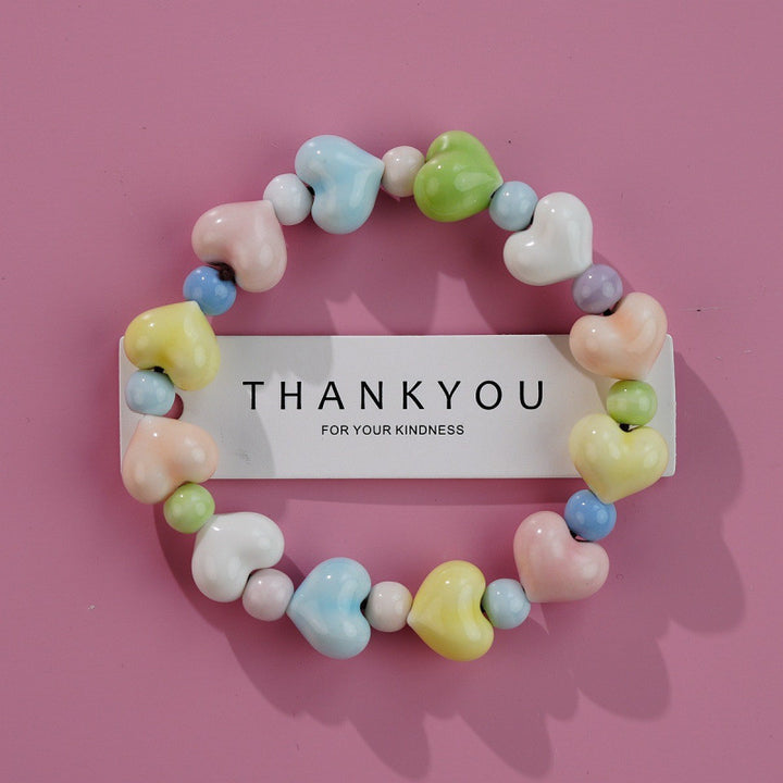 Heart-Shaped Beaded Bracelet Bowlift