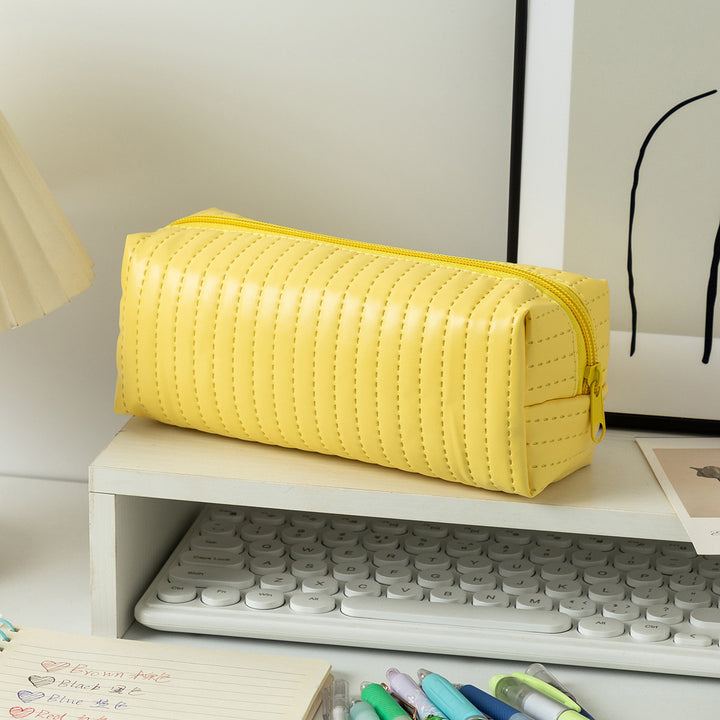 Textured Zippered Pencil Case Bowlift