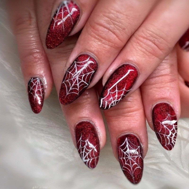 Gothic Spider Web Press-On Nails Bowlift