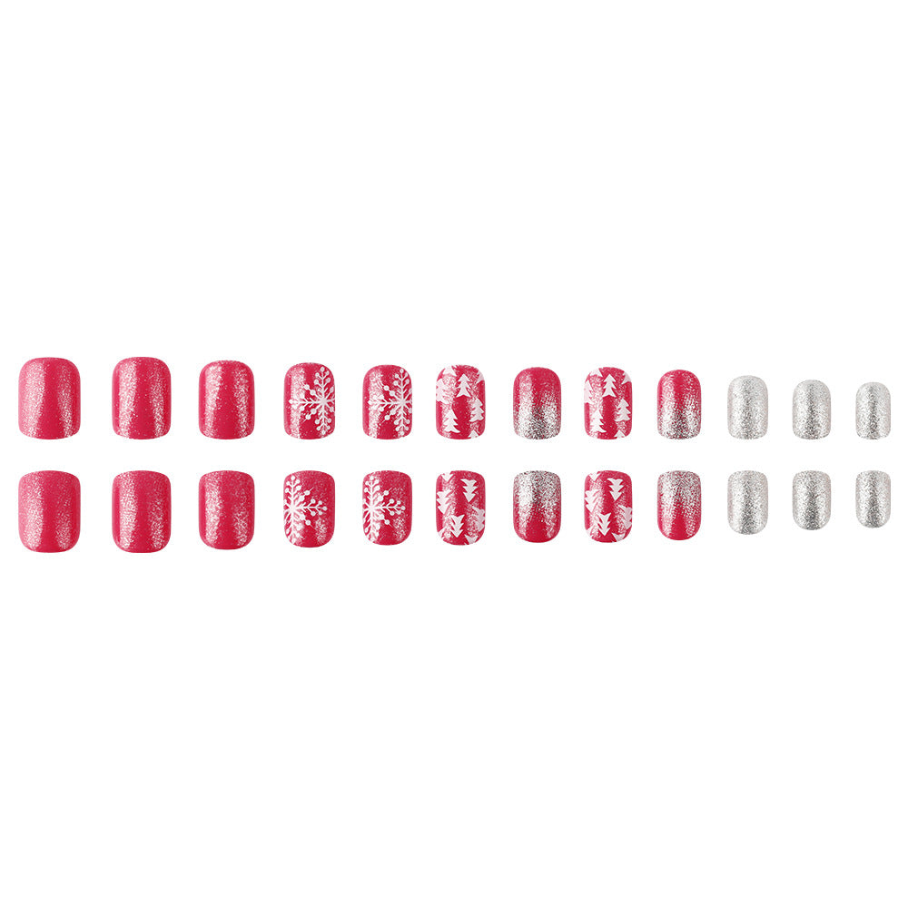 Festive Holiday Press-On Nail Art Bowlift