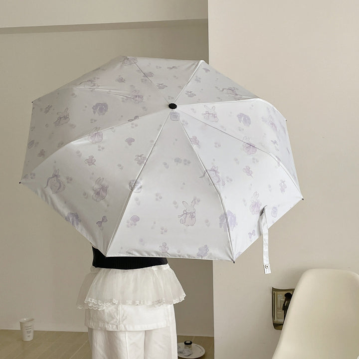 Ladies automatic folding umbrella with loving animal motif Bowlift