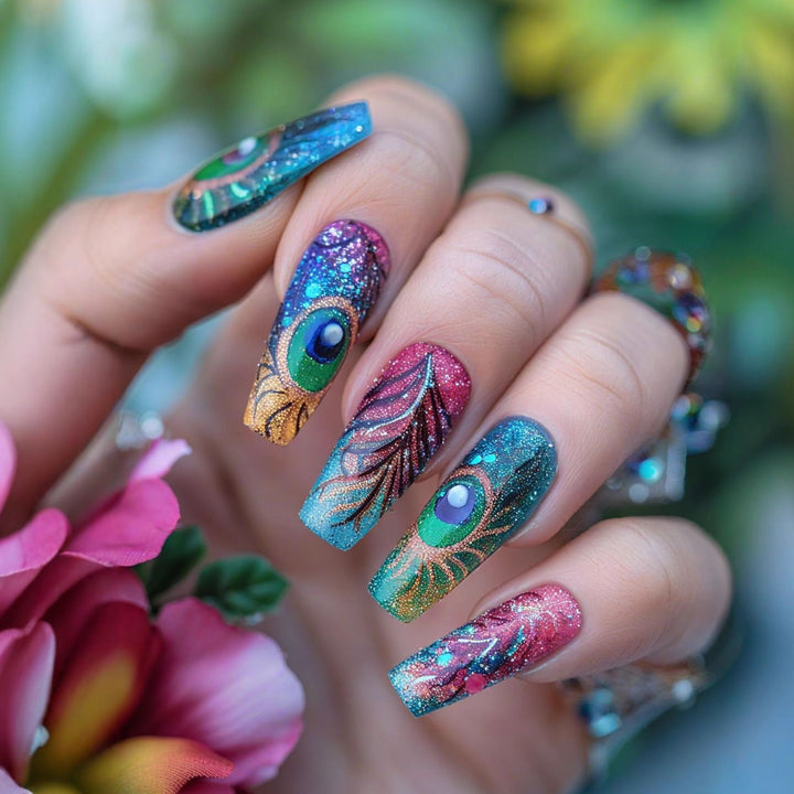 Creative Nail Art with Exotic Leaf Design Bowlift