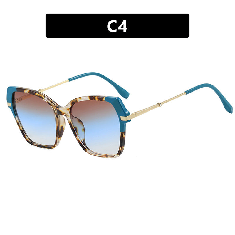 Ladies square sunglasses with elegant metal frame and protective UV filter Bowlift