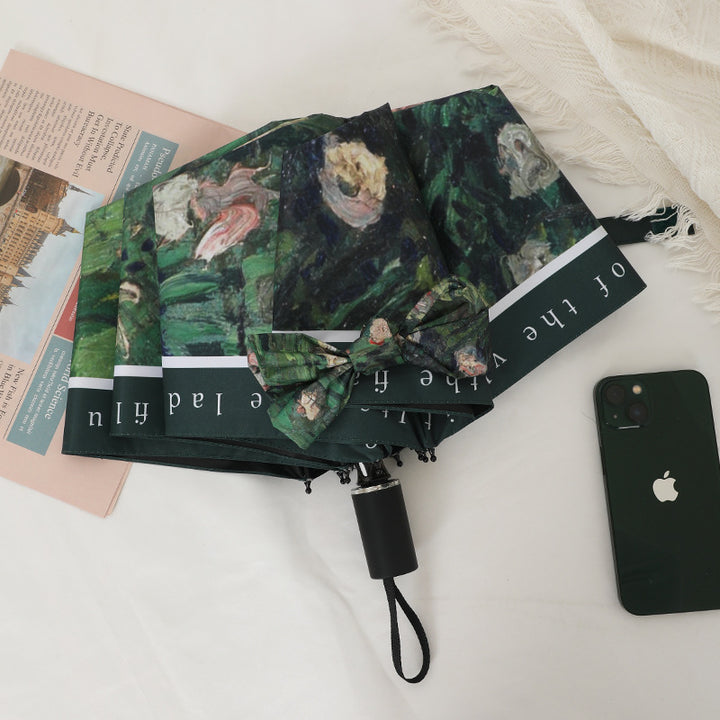 Women's elegant folding umbrella with artistic design Bowlift