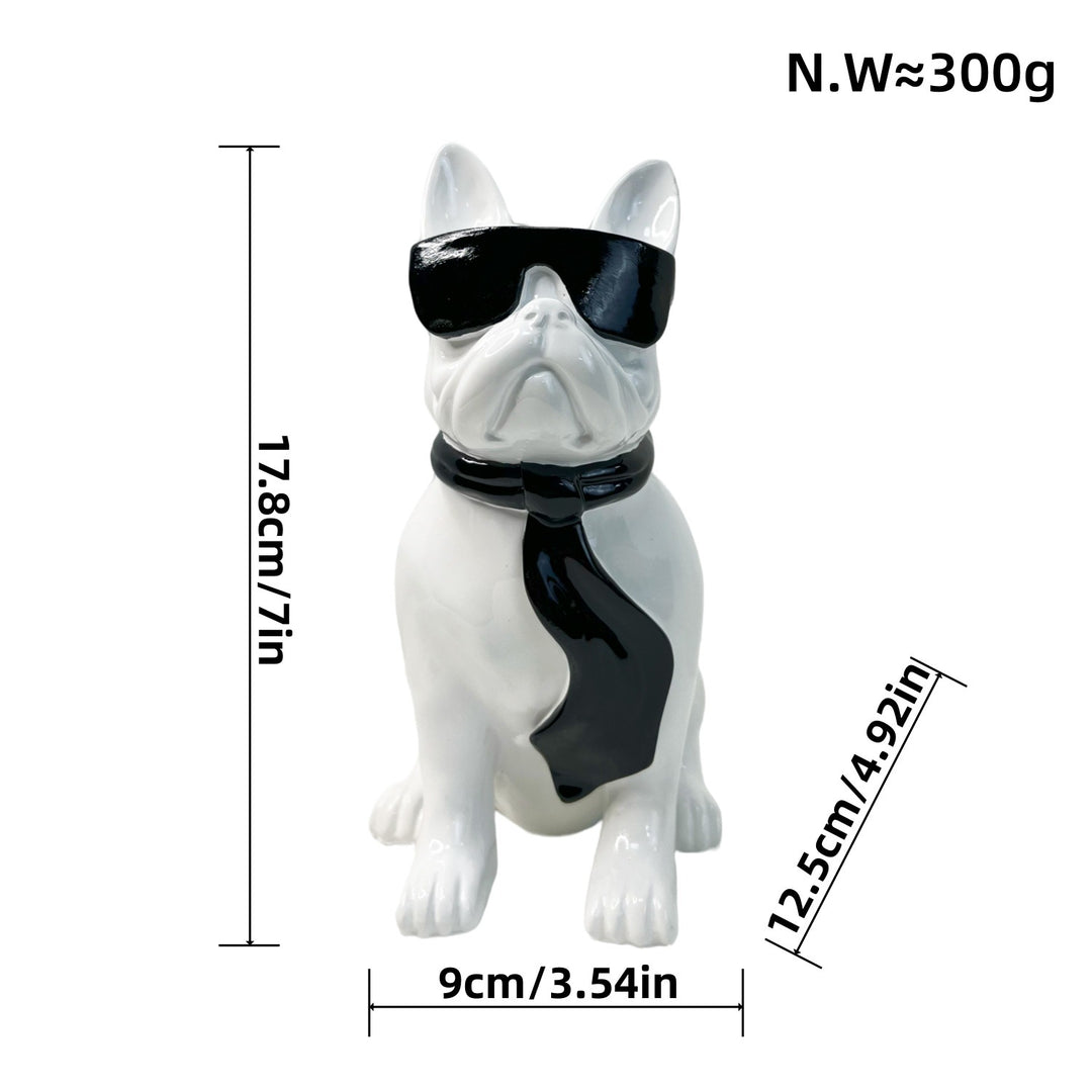 Colorful Bulldog Decoration Figure made of Resin Bowlift