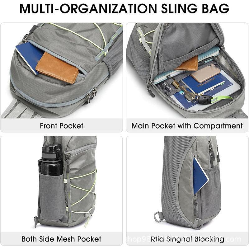 Sling Backpack with Multifunctional Storage and Ergonomic Carrying System Bowlift