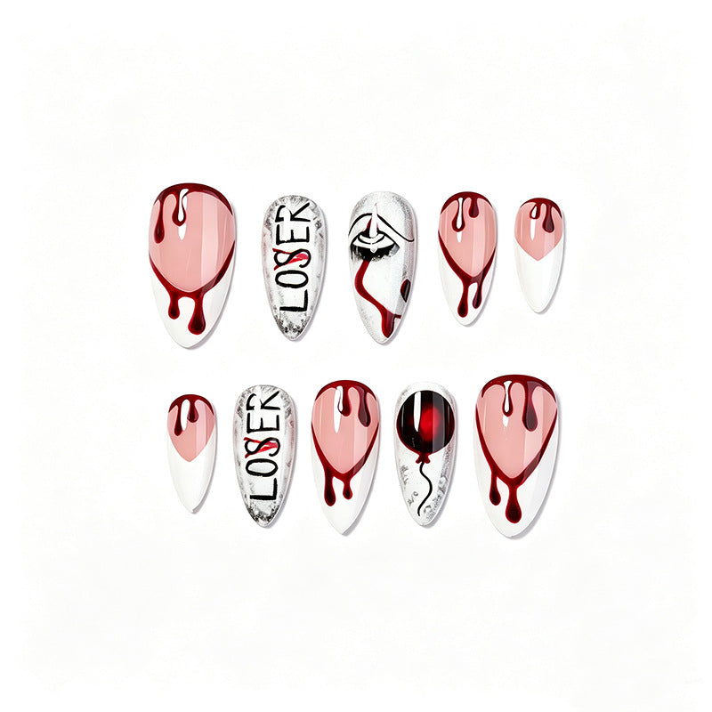 Creative nail art set with bloody and spooky designs Bowlift