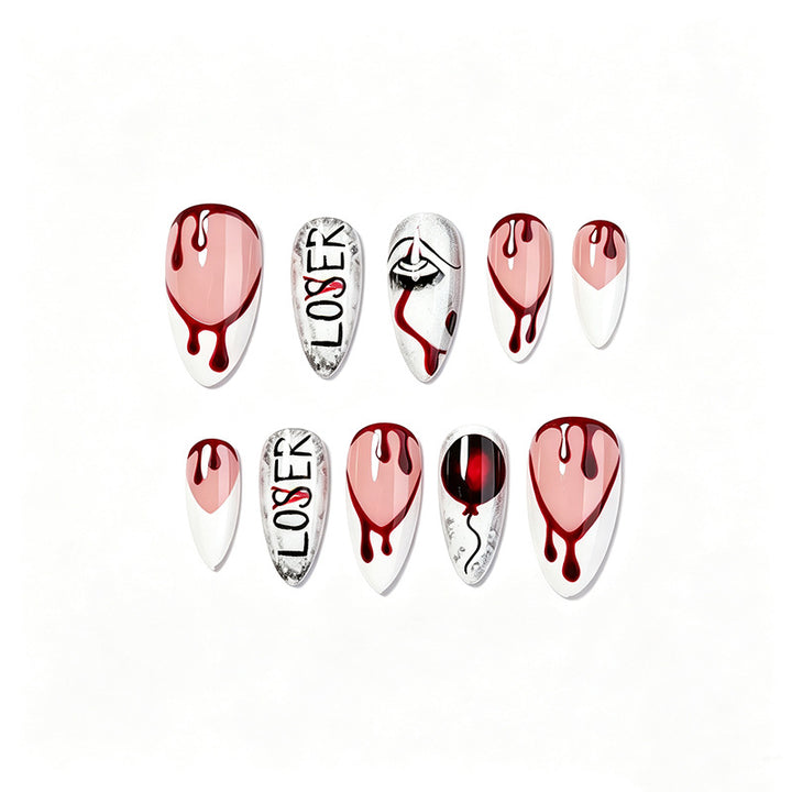 Creative nail art set with bloody and spooky designs Bowlift