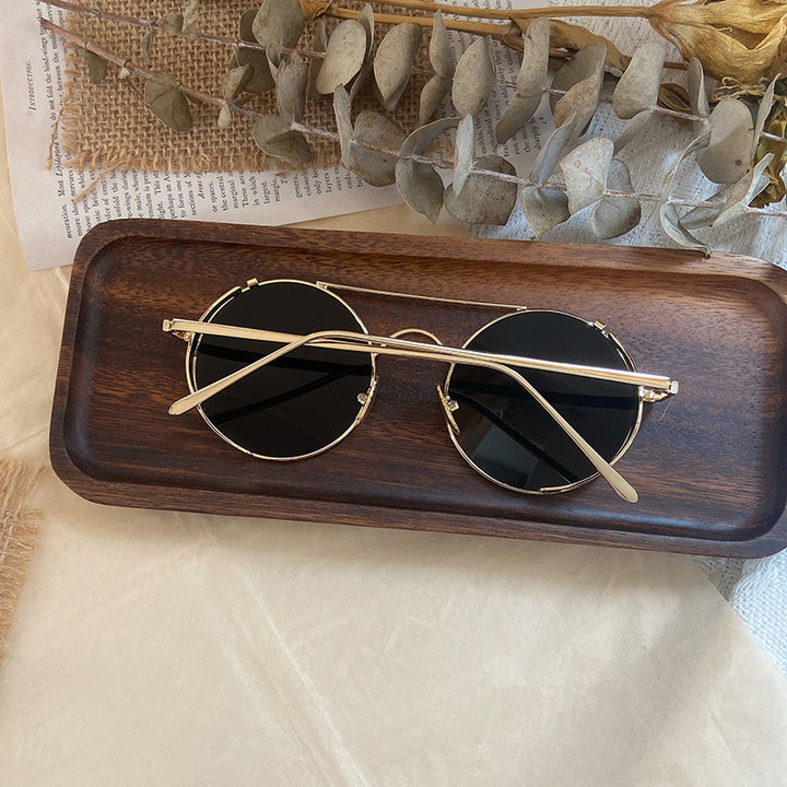 Fashionable Round Sunglasses with Fine Metal Frame Bowlift