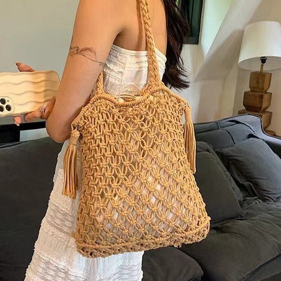 Trendy Macrame Crossbody Bag Bowlift