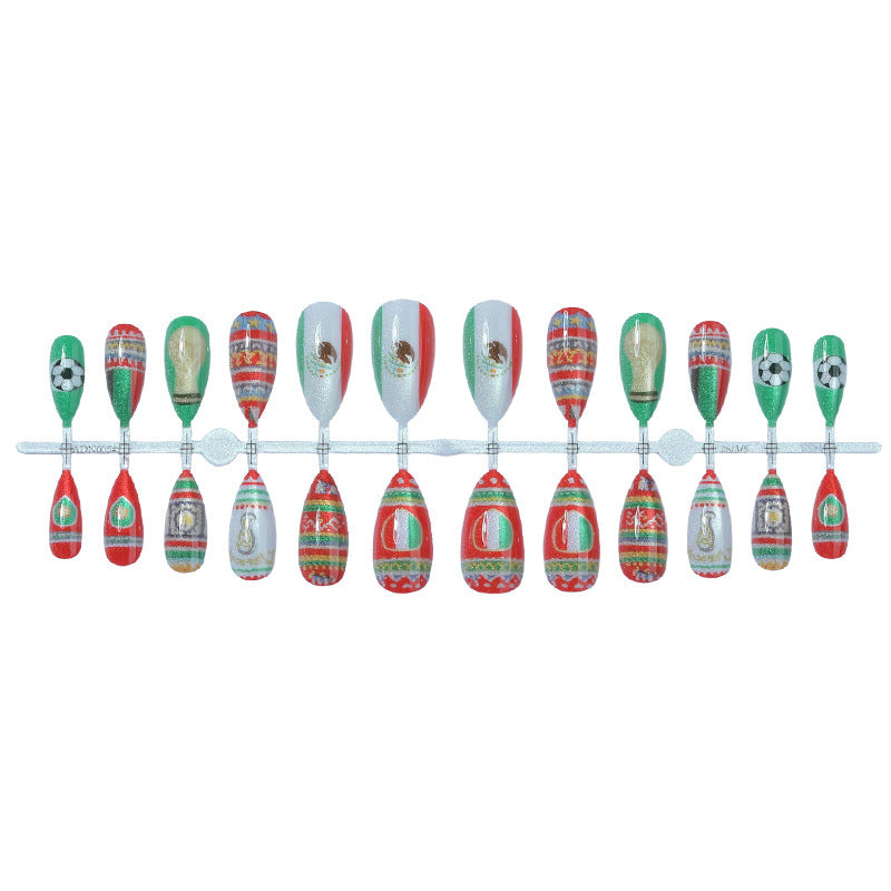 Artificial nail set with festive designs and unique motifs Bowlift