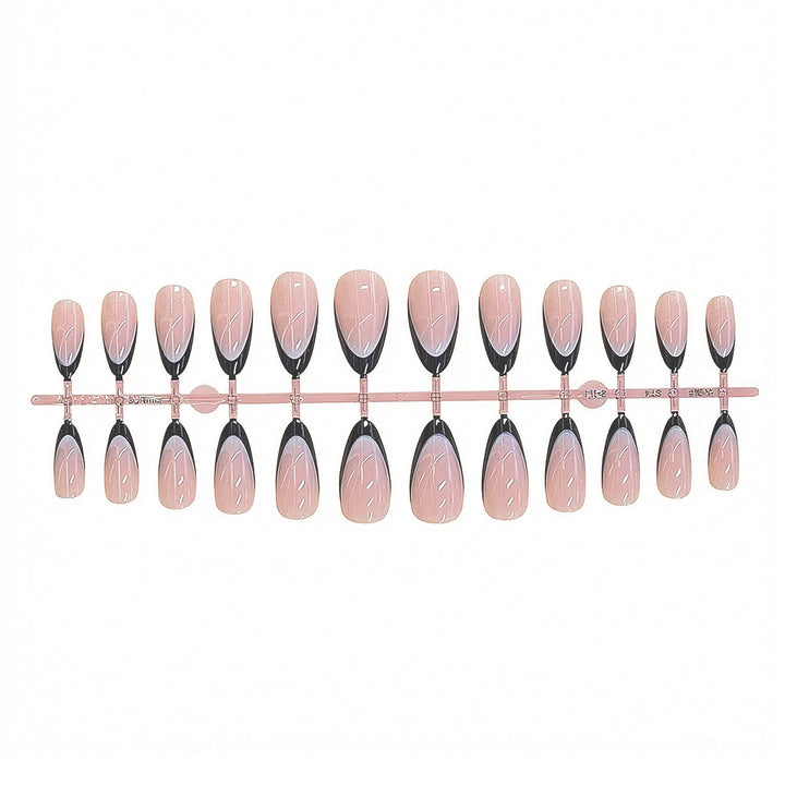 Elegant Leaf-Patterned Press-On Nails Bowlift