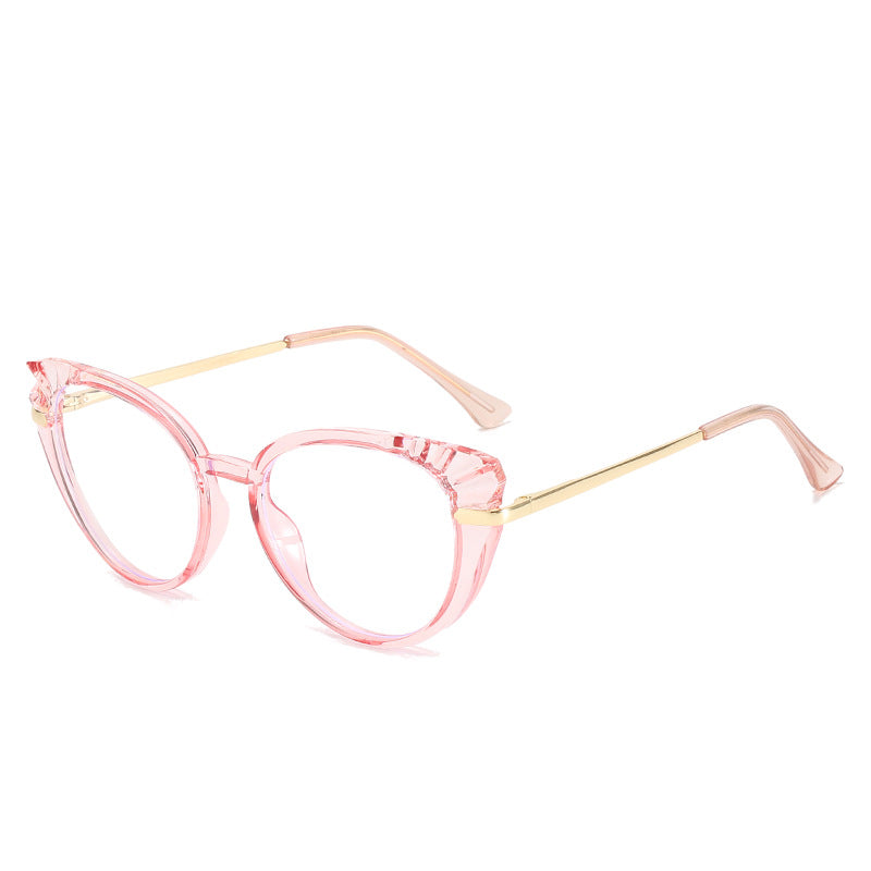 Women's Cat-Eye Prescription Glasses with Glossy Plastic Frame and Gold Accents Bowlift