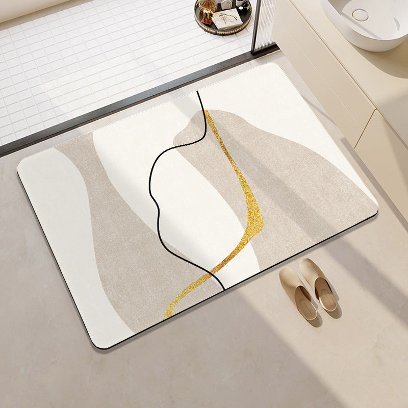 Contemporary Geometric Bath Rug Bowlift