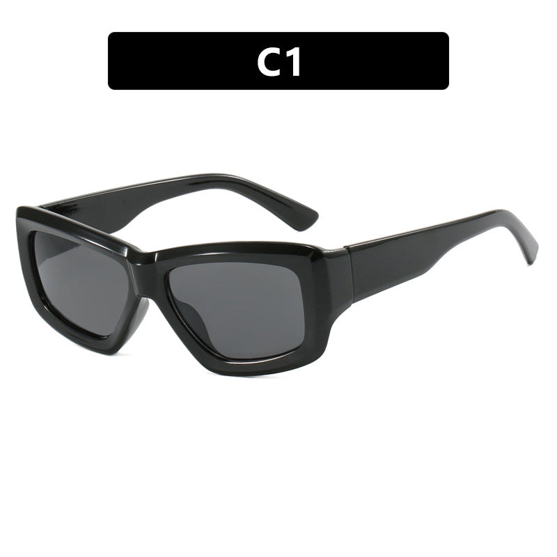 Women trendy square sunglasses with transparent frame and comfortable lenses Bowlift