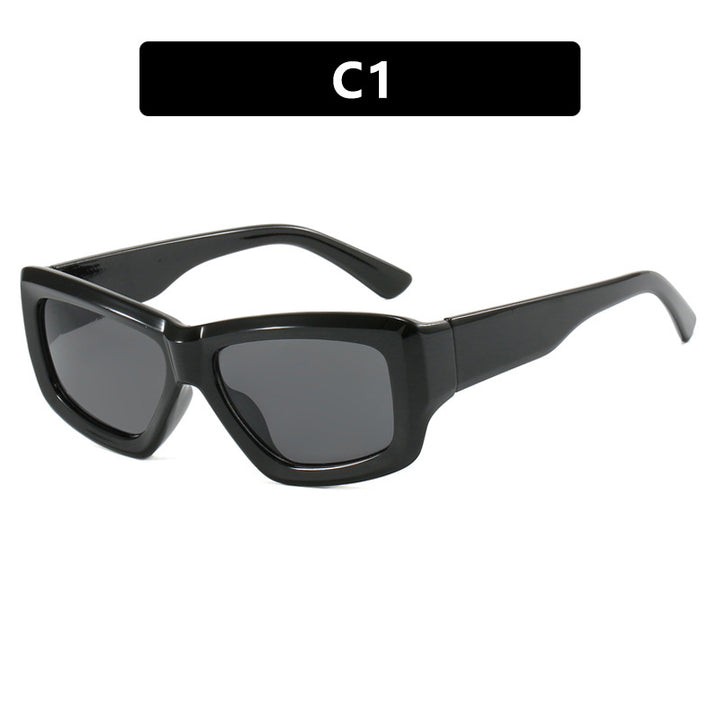 Women trendy square sunglasses with transparent frame and comfortable lenses Bowlift