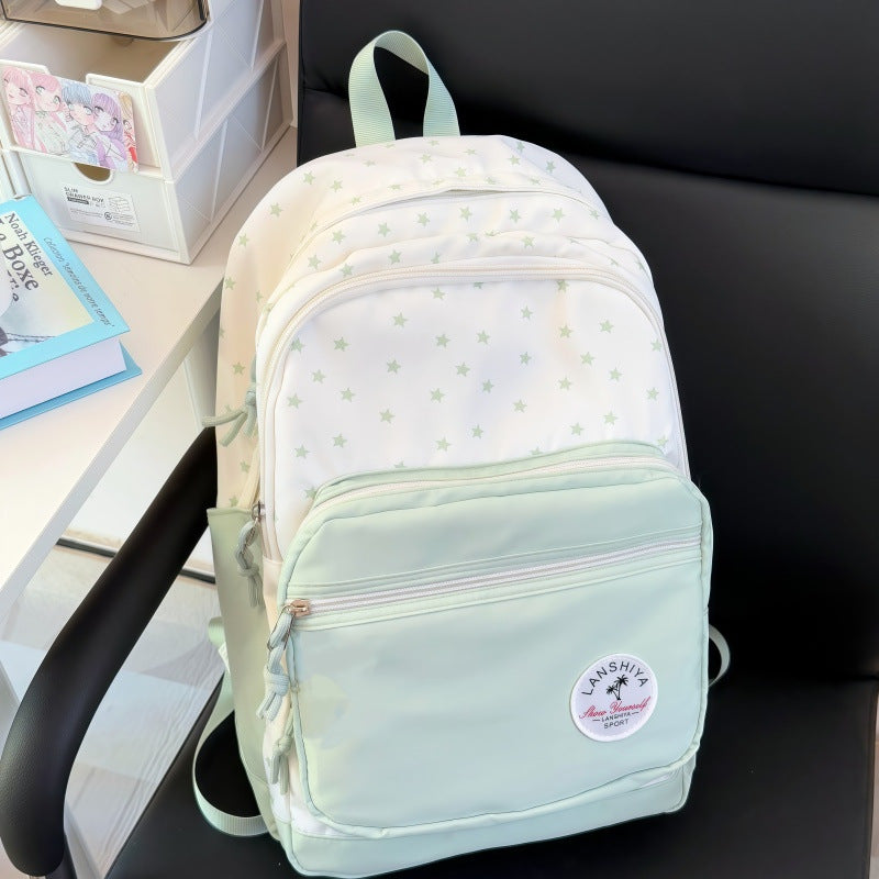 Star-Patterned Graphic Backpack