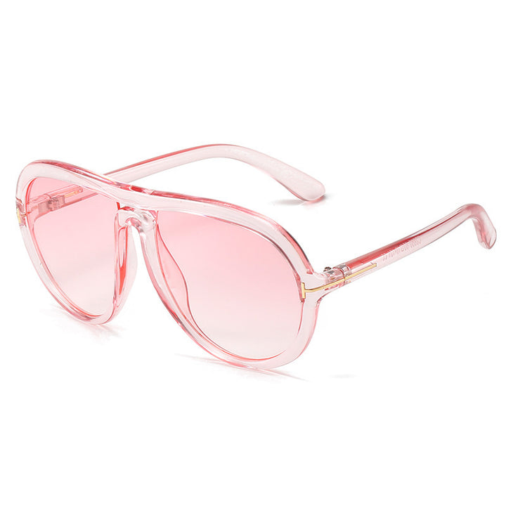 Oversized Fashionable Transparent Pink Sunglasses Bowlift