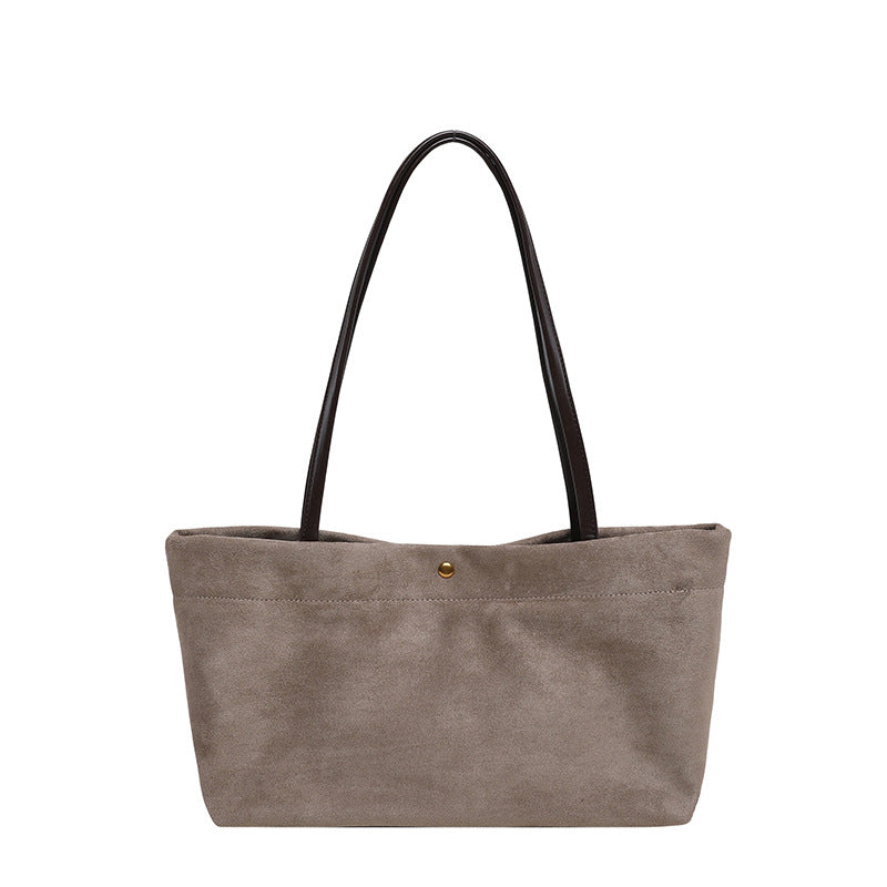 Suede Shoulder Tote Bag Bowlift