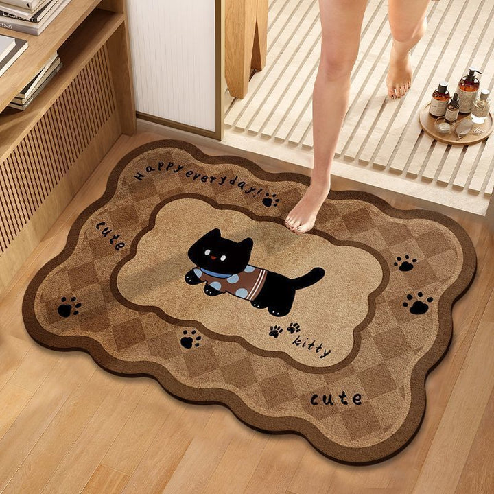 Cute Dog-Themed Decorative Bathroom Mat