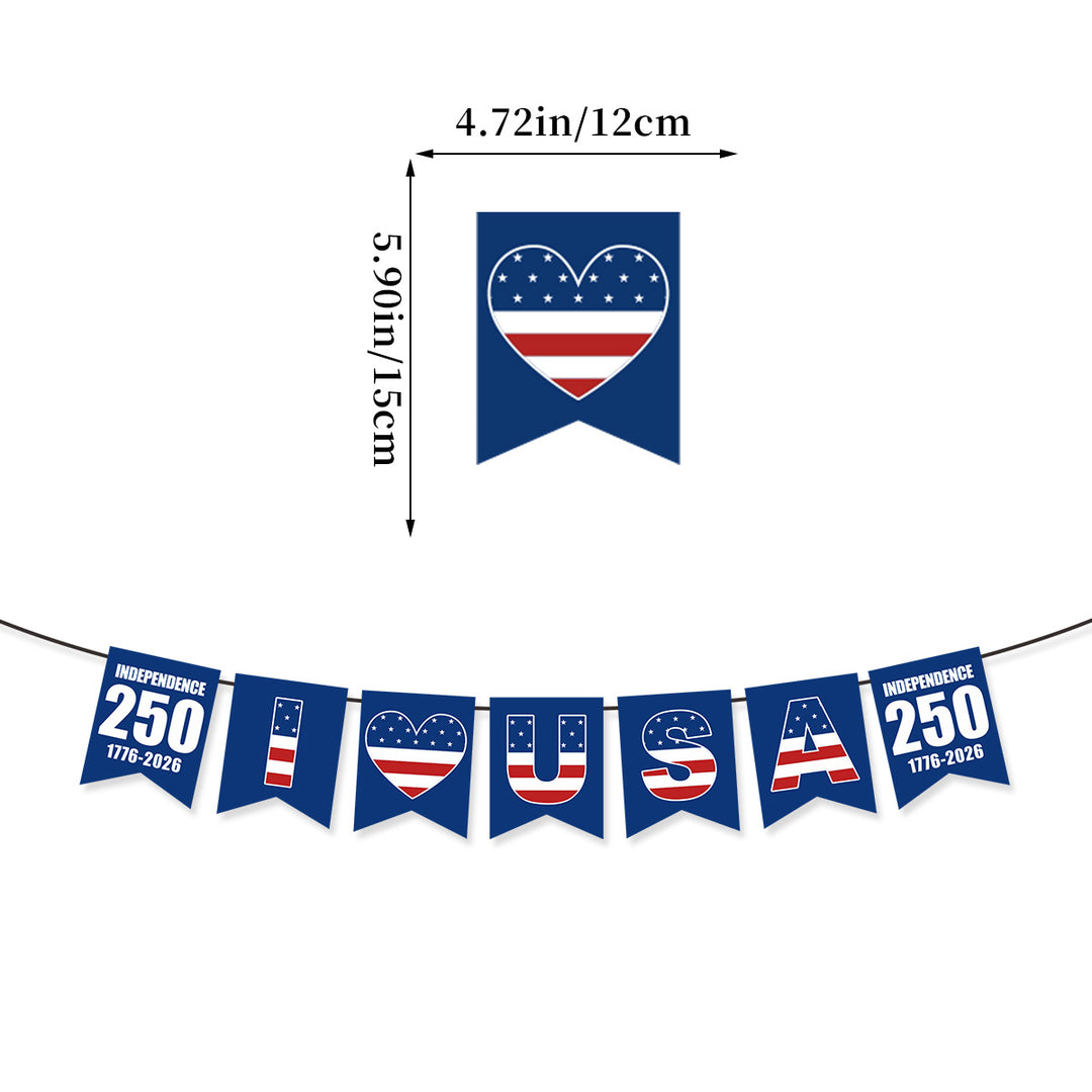 Unisex nan patriotic star and stripe multi-strand bunting garland banner set Bowlift