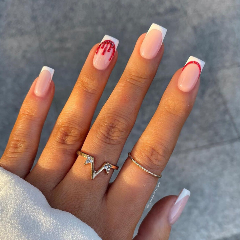 Elegant Stiletto Press-On Nail Art with Rhinestone Accents Bowlift