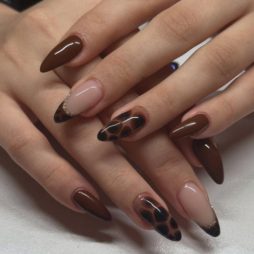 Artistic accent nails with geometric designs Bowlift